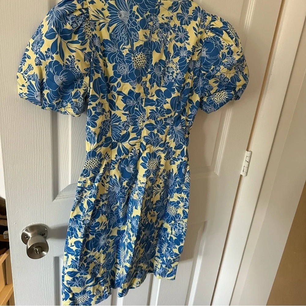 J. Crew Yellow and Blue Floral Mini Dress